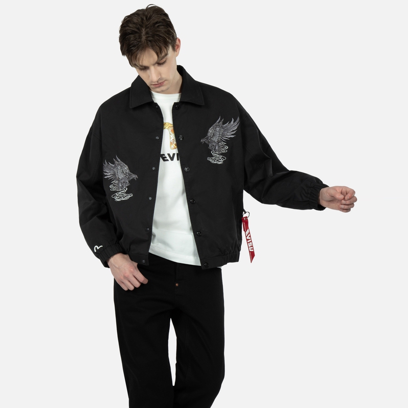 EVISU SS23  Black Jacket with Eagle Embroidery 2ESHTM3JK107LFCX 圖 4