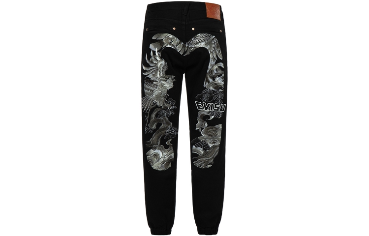 Order EVISU SS23  Black Jeans with Eagle Embroidery and Big M Design 2ESHTM3JO168LFCS