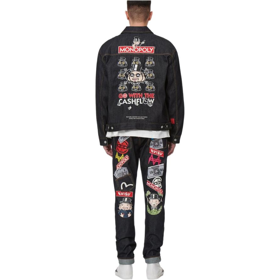 Purchase Chaqueta Vaquera Azul EVISU SS23 con Estampado de Dibujos Animados 2ESMOM2DJ720LFCT