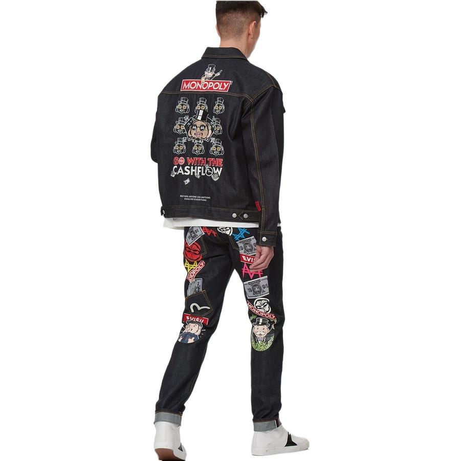 Sizing Chaqueta Vaquera Azul EVISU SS23 con Estampado de Dibujos Animados 2ESMOM2DJ720LFCT