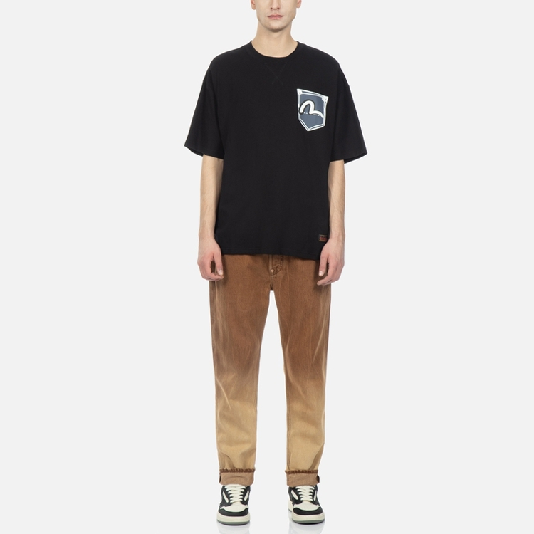 EVISU SS23  Gradient Washed Letter Print Denim Jeans Brown. 2ESHTM3JE91517CT 圖 4