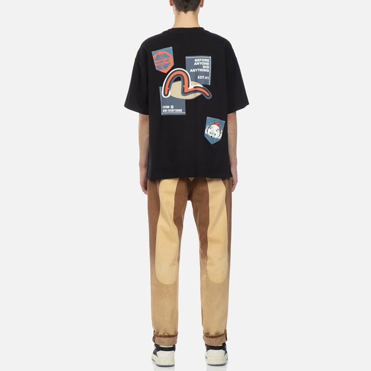 EVISU SS23  Gradient Washed Letter Print Denim Jeans Brown. 2ESHTM3JE91517CT 圖 6