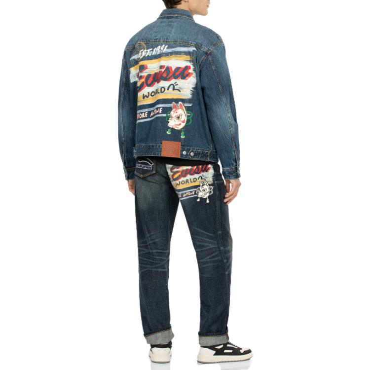 Details for 에비수 SS23 네이비 그래픽 자수 레터링 긴팔 재킷 2EAHTM3DJ1001LFCT