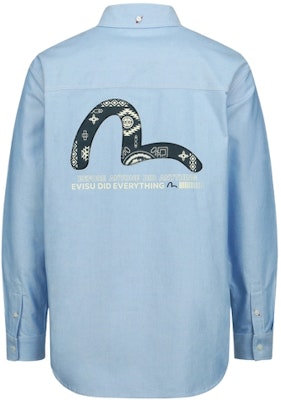 EVISU SS23 Kemeja Lengan Panjang Oxford Patch Burung Camar - Biru 2ESHTM3SL115RXCT Buy EVISU SS23 Kemeja Lengan Panjang Oxford Patch Burung Camar - Biru 2ESHTM3SL115RXCT
