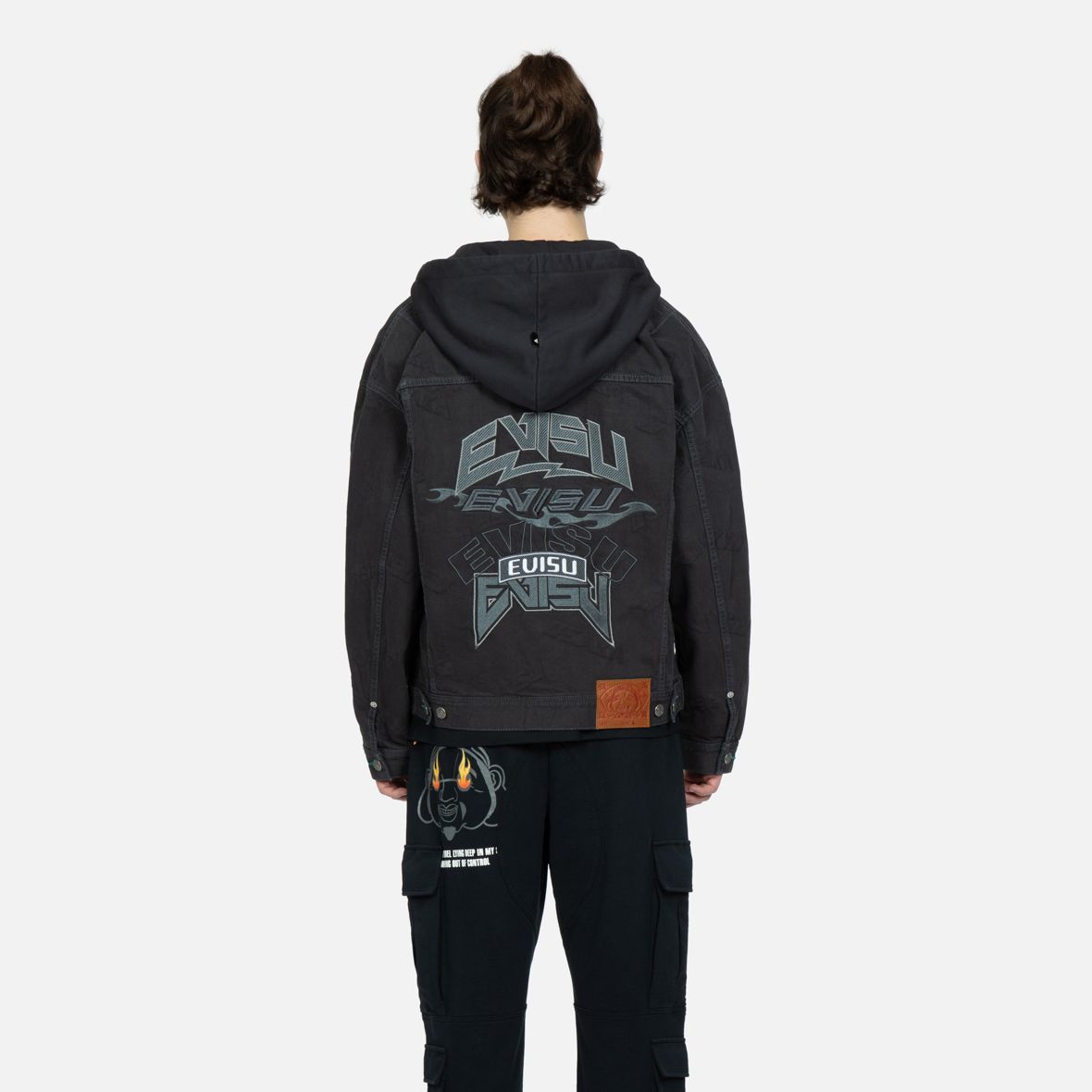 EVISU SS23  Seagull Embroidered Denim Jacket Dark Gray 2ESHTM3DJ198LFCT 圖 6