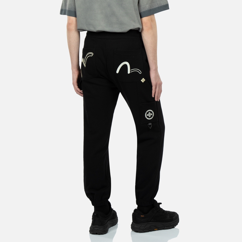 Cheap EVISU SS23 海鷗刺繡休閒運動長褲 潮流風格 2ESGNM3SP416XXCT