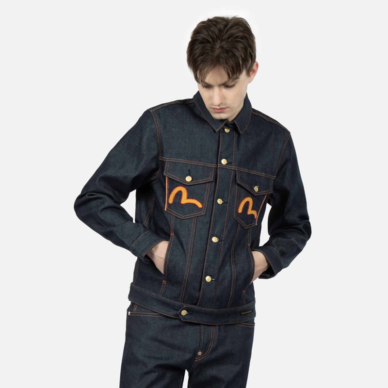 EVISU SS23 Animal Print Denim Jacket Single-Breasted Menswear Blue 2ESHTM3DJ799XXCSC 圖 4