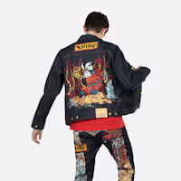 Purchase EVISU SS23 Animal Print Denim Jacket Single-Breasted Menswear Blue 2ESHTM3DJ799XXCSC
