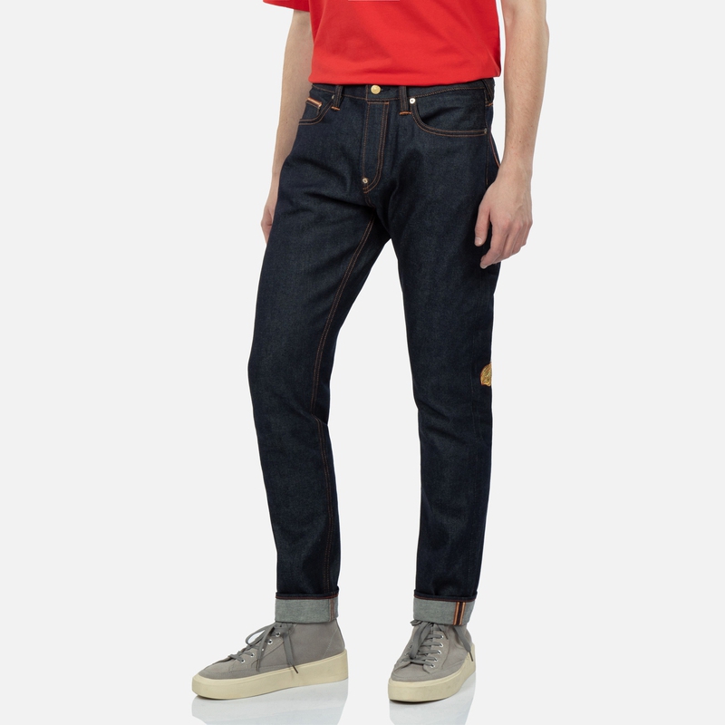 EVISU SS23 Animal Print Tapered Denim Jeans Men’s Blue Denim 2ESHTM3JE99917CSC 圖 6