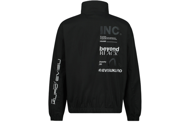 EVISU SS23 Black Loose Fit Jacket with Embroidered Logo Design 2ESGNM3JK762OSPC