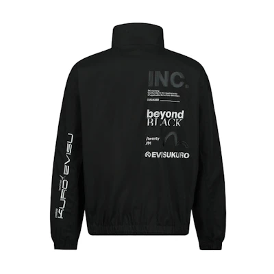EVISU SS23 Black Loose Fit Jacket with Embroidered Logo Design 2ESGNM3JK762OSPC