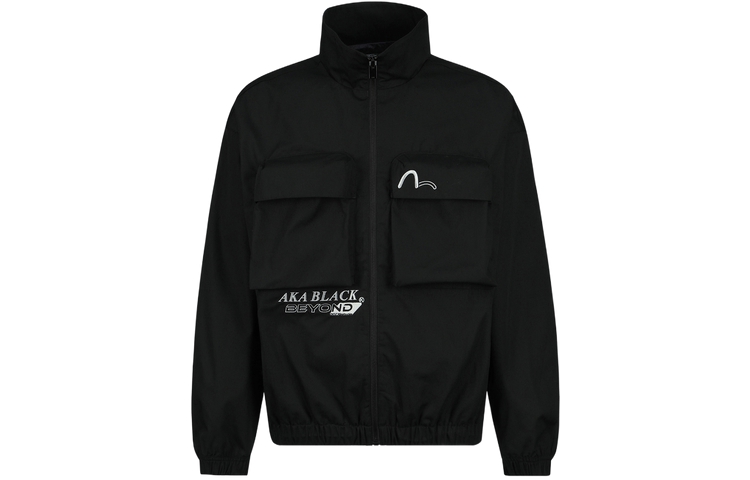 EVISU SS23 Black Loose Fit Jacket with Embroidered Logo Design 2ESGNM3JK762OSPC 圖 3