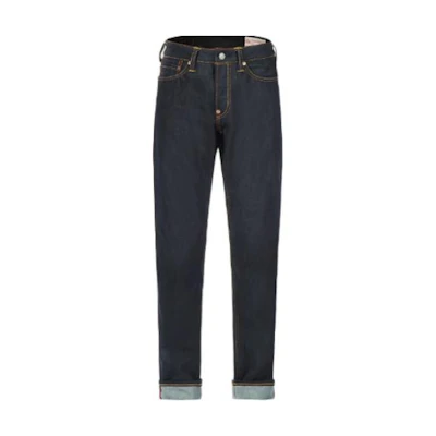 EVISU SS23 Dark Blue Seagull Printed Button-Up Jeans 2ESHTM3JE14117CT