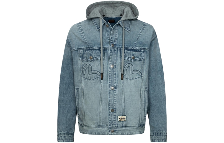 EVISU SS24 3D Floral Seagull Denim Jacket  Denim Blue 2ESHTM4DJ8080LFDP