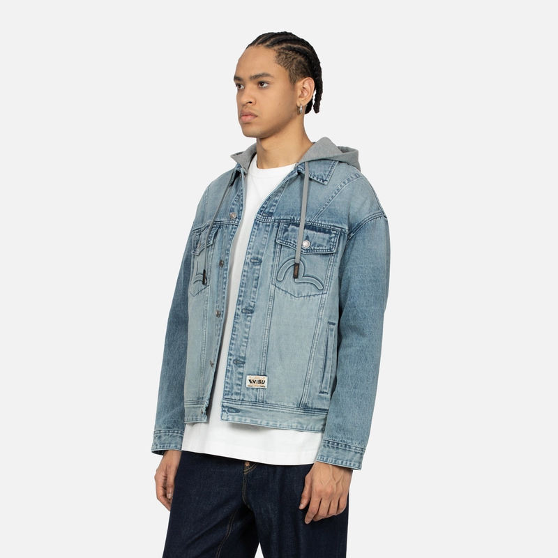 EVISU SS24 3D Floral Seagull Denim Jacket  Denim Blue 2ESHTM4DJ8080LFDP 圖 4