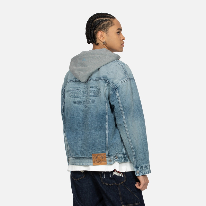 EVISU SS24 3D Floral Seagull Denim Jacket  Denim Blue 2ESHTM4DJ8080LFDP 圖 5