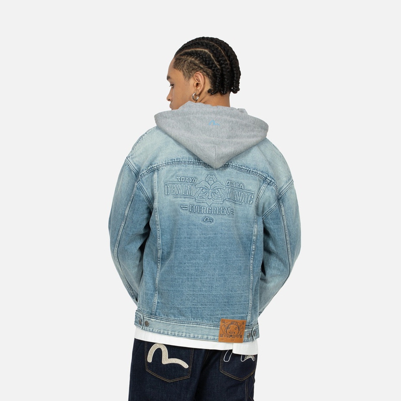 EVISU SS24 3D Floral Seagull Denim Jacket  Denim Blue 2ESHTM4DJ8080LFDP 圖 7