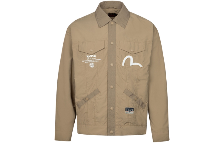 EVISU SS24  Beige Wide Jacket with Wave Embroidery & Floral Print. 2ESHTM4JK7009LFSN 圖 3