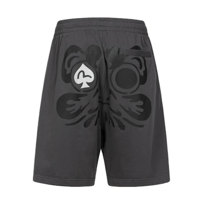 EVISU SS24 Charcoal Grey Daruma Print Casual Shorts. 2ESHTM4ST1061FFCT