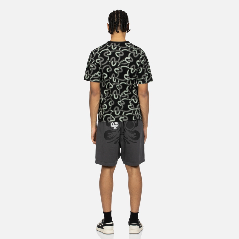 Details for EVISU SS24 チャコールグレー ダルマプリント カジュアルショーツ. 2ESHTM4ST1061FFCT