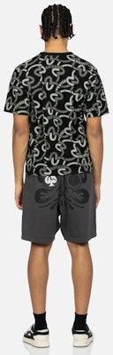 EVISU SS24 チャコールグレー ダルマプリント カジュアルショーツ. 2ESHTM4ST1061FFCT Details for EVISU SS24 チャコールグレー ダルマプリント カジュアルショーツ. 2ESHTM4ST1061FFCT