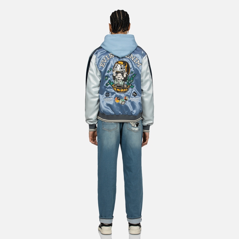 EVISU SS24  Deep Blue Jacket with Trademark & Daruma Buddha Embroidery 2ESHTM4JK1010RXSN 圖 6