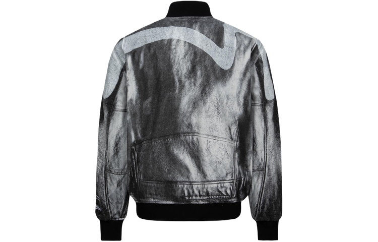 EVISU SS24  Denim Black Jacket with Big M Print and Logo Patch Design 2ESHTM4JK1011RXCT 圖 3