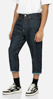 Purchase EVISU SS24 Denim Blue 3/4 Jeans with Koi Embroidery & Brushstroke M Logo. 2ESHTM4JE703527DN