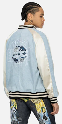 EVISU SS24 海鸥与家纹刺绣蓝色牛仔夹克 2ESHTM4JK7010RXDN Details for EVISU SS24 海鸥与家纹刺绣蓝色牛仔夹克 2ESHTM4JK7010RXDN