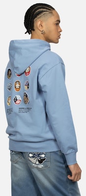 에비수 SS24 그레이-블루 부처 프린트와 아플리케 후디. 2ESHTM4SW1049RXCT Shop 에비수 SS24 그레이-블루 부처 프린트와 아플리케 후디. 2ESHTM4SW1049RXCT