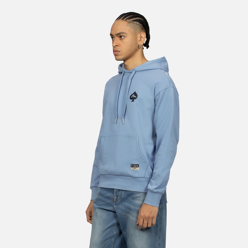 Purchase 에비수 SS24 그레이-블루 부처 프린트와 아플리케 후디. 2ESHTM4SW1049RXCT