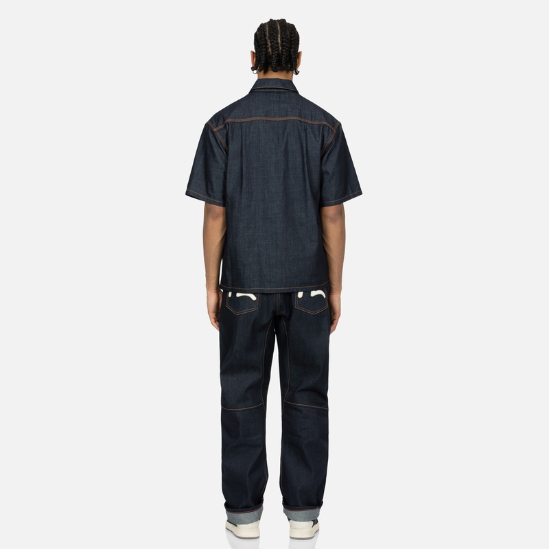 EVISU SS24  Seagull Embroidered 3D Tailored Denim Jeans 2ESHTM4JE70333DDN 圖 6