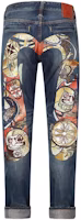 Order EVISU SS24 藍色牛仔花卉佛祖刺繡直筒牛仔褲 2ESHTM4JE103217DN