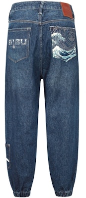 EVISU SS24 寬版牛仔褲 日式浪花與標誌印花 - 丹寧藍 2ESHTM4JO7039LFDN Buy EVISU SS24 寬版牛仔褲 日式浪花與標誌印花 - 丹寧藍 2ESHTM4JO7039LFDN