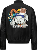 EVISU SS24 Black Buddha Seagull Logo Printed Jacket for Men. 2ESHTM4JK8081RXSN EVISU SS24 Black Buddha Seagull Logo Printed Jacket for Men. 2ESHTM4JK8081RXSN