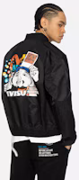 Shop EVISU SS24 Black Buddha Seagull Logo Printed Jacket for Men. 2ESHTM4JK8081RXSN
