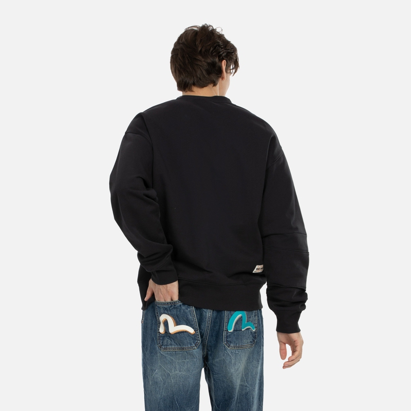 Purchase EVISU SS24 Baju Hitam Multi-Poket Lelaki dengan Cetakan Seagull & Buddha. 2ESHTM4SW8044LFCT