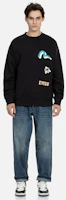 Details for EVISU SS24 Black Multi-Pocket Sweatshirt with Seagull & Buddha Print for Men. 2ESHTM4SW8044LFCT