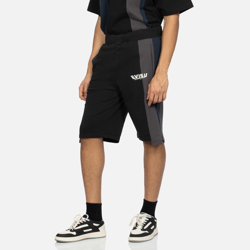 Shop Celana Pendek Kasual EVISU SS24 Logo Buddha Grafik Pakaian Fashionable 2ESHTM4ST1097XXCT