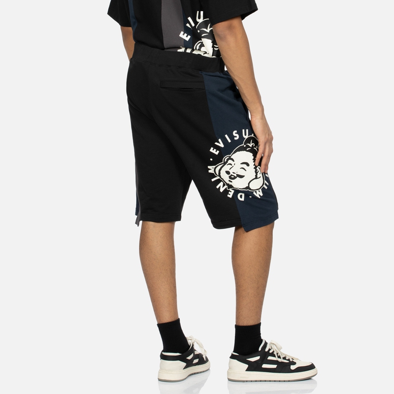 Purchase Celana Pendek Kasual EVISU SS24 Logo Buddha Grafik Pakaian Fashionable 2ESHTM4ST1097XXCT