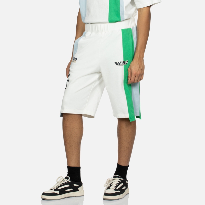 Cheap Celana Pendek Kasual EVISU SS24 Logo Buddha Grafik Pakaian Fashionable 2ESHTM4ST1097XXCT