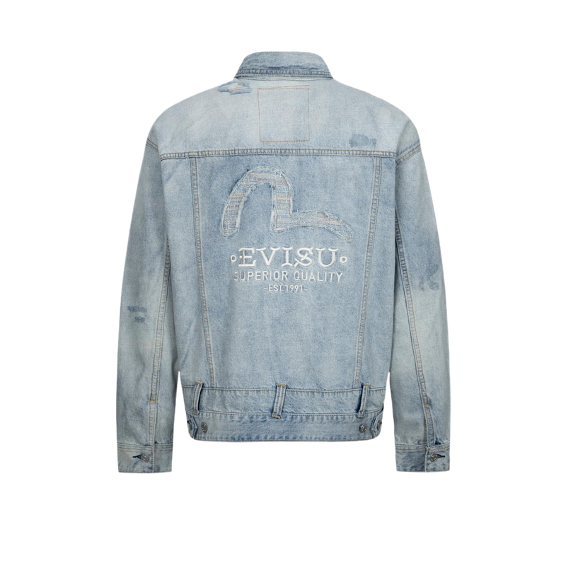 EVISU SS24 Deconstructed Seagull Denim Jacket  Denim Blue. 2ESHTM4DJ1007LFDN 圖 2
