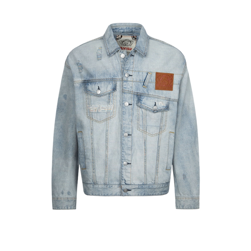 EVISU SS24 Deconstructed Seagull Denim Jacket  Denim Blue. 2ESHTM4DJ1007LFDN 圖 3