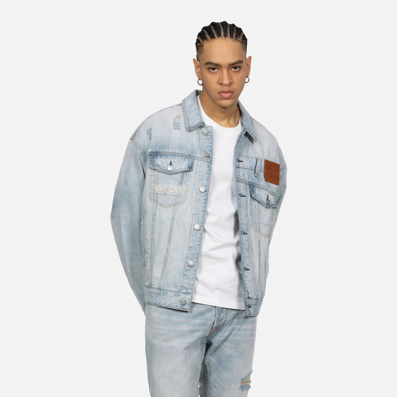 EVISU SS24 Deconstructed Seagull Denim Jacket  Denim Blue. 2ESHTM4DJ1007LFDN 圖 5