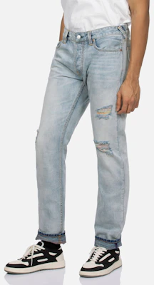 EVISU SS24 海鷗設計藍色牛仔褲 直筒破壞款 男裝。 2ESHTM4JE103910DN Purchase EVISU SS24 海鷗設計藍色牛仔褲 直筒破壞款 男裝。 2ESHTM4JE103910DN