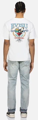 EVISU SS24 海鷗設計藍色牛仔褲 直筒破壞款 男裝。 2ESHTM4JE103910DN Details for EVISU SS24 海鷗設計藍色牛仔褲 直筒破壞款 男裝。 2ESHTM4JE103910DN