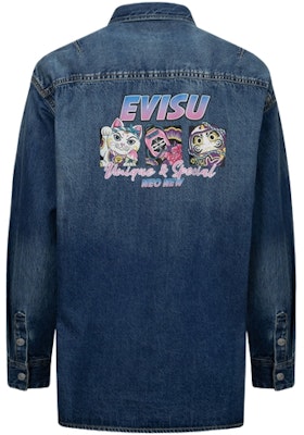 Camisa Vaquera Unisex EVISU SS24 con Logo en Relieve - Azul Denim. 2ESHTW4SL4106BFDN Buy Camisa Vaquera Unisex EVISU SS24 con Logo en Relieve - Azul Denim. 2ESHTW4SL4106BFDN