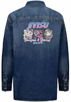 Order EVISU SS24 Embossed Logo Pocket Denim Shirt Unisex - Denim Blue. 2ESHTW4SL4106BFDN