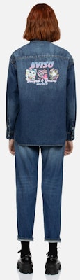 Camisa Vaquera Unisex EVISU SS24 con Logo en Relieve - Azul Denim. 2ESHTW4SL4106BFDN Details for Camisa Vaquera Unisex EVISU SS24 con Logo en Relieve - Azul Denim. 2ESHTW4SL4106BFDN