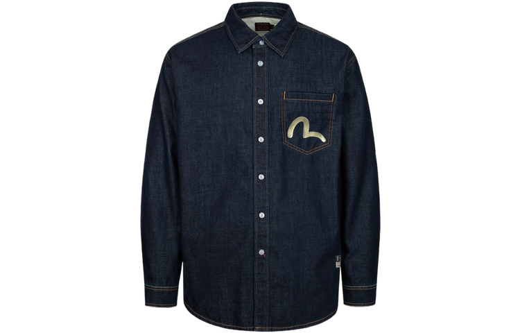 Lookbook EVISU SS24 神奈川衝浪M印花寬鬆牛仔襯衫 牛仔藍 2ESHTM4DL7012RXDN